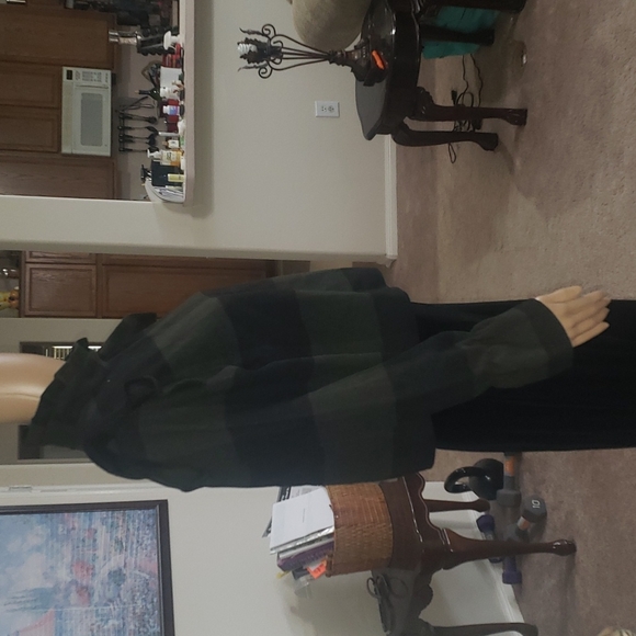 Shein m ruffle neck collar dramatic sleeve buffalo check back zip bell sle… - Picture 5 of 9